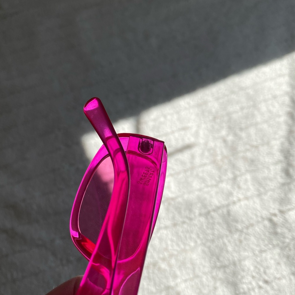 Pink Rectangle Sunglasses - Picture 7 of 7
